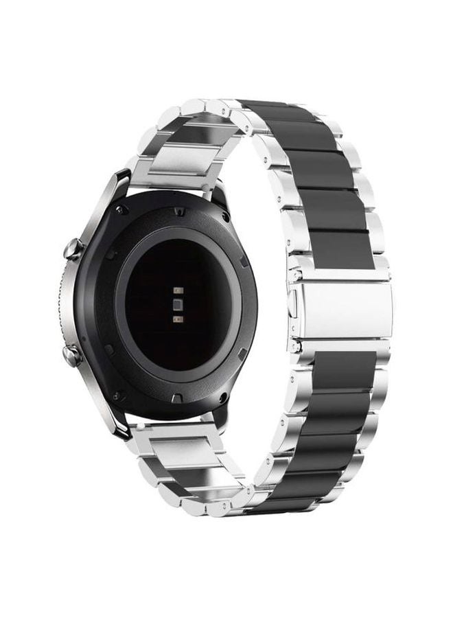 Loquat Replacement Band For Samsung Gear S3 Frontier 22 mm Silver/Black