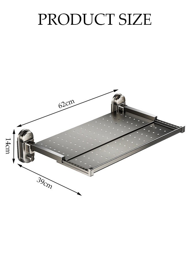 DUNISO Wall Mounted Suction Cup Kitchen Prep Station，Multi Functional Foldable Expandable Dish Rack，Easy Installation,Waterproof And Rust Proof,Sturdy And Durable，Removable，Suitable For Kitchen, Living Room, Bedroom，Bathroom - Image 2