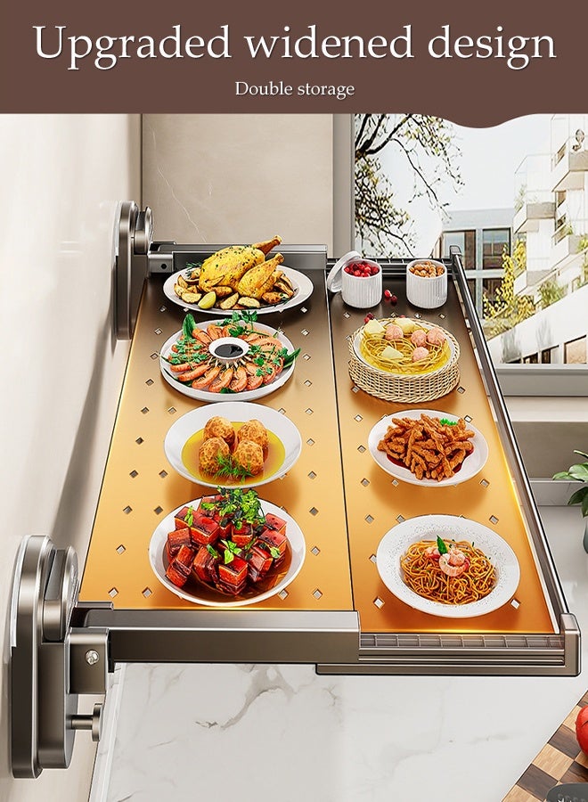 DUNISO Wall Mounted Suction Cup Kitchen Prep Station，Multi Functional Foldable Expandable Dish Rack，Easy Installation,Waterproof And Rust Proof,Sturdy And Durable，Removable，Suitable For Kitchen, Living Room, Bedroom，Bathroom - Image 5