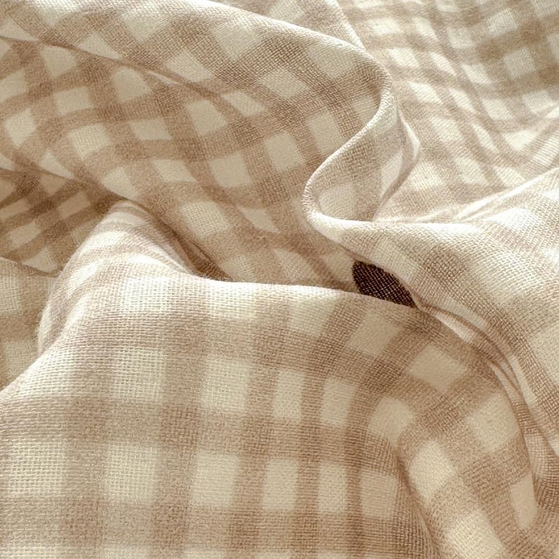 BlueBlue Heart Duvet Cover Set Twin 100% Cotton Soft Lightweight Gauze Bedding Brown Hearts Love on Plaid 1 Abstract Geometric Comforter Cover 2 Pillowcases (Twin) - Image 5