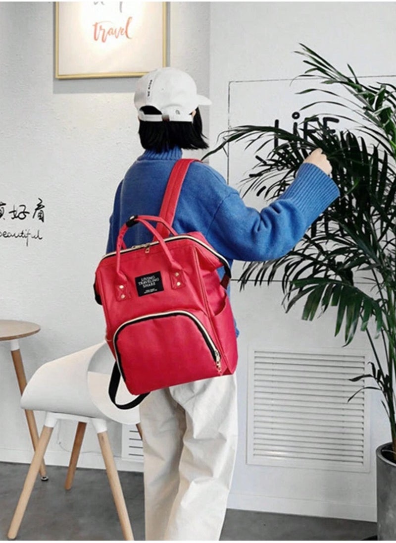 HALAMODO - Red Baby Diaper Bag Backpack, Waterproof Large Multifunction Backpack, Capacity Baby Bag for Boys and Girls - Image 1