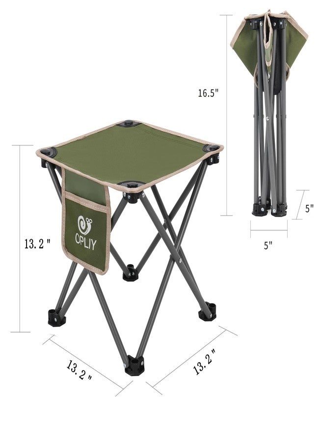 Opliy Camping Stool 2 Pack,13.5 Inch Portable Folding Stool for Outdoor Gardening and Beach Hiking Fishing,Foot Stool with Carry Bag (Green) - Image 3