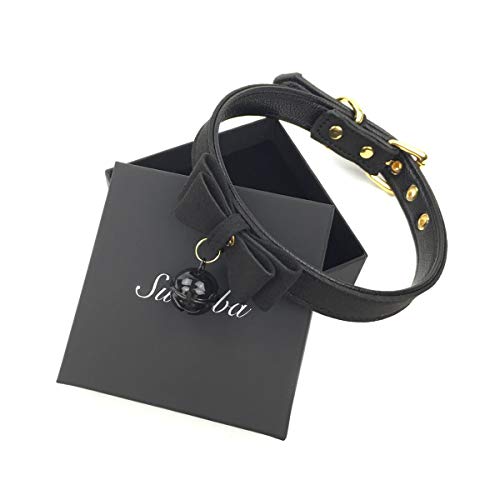 Succuba Black Bell Bow Choker Necklace Lolita Bow Collar Cat Kitty Velvet Necklace Choker for Women and Men (B) - Image 3