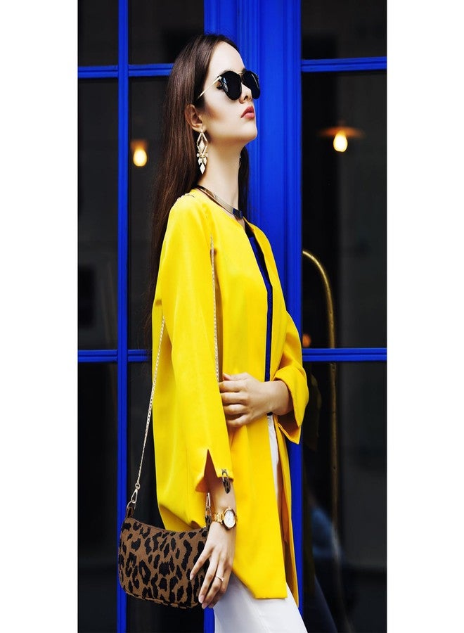 FITDON Small Shoulder Bag for Women, Corduroy Hobo Tote Handbag Clutch Purse Crescent Underarm Bag Y2k Crossbody Bags with 3 Removable Straps, Leopard - Image 3