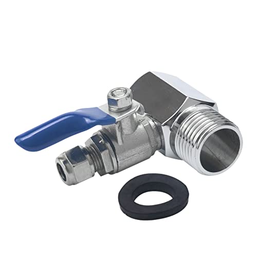 JIUWU RO Feed Water Adapter PT 1/2-Inch(3/4'') to 1/4-Inch Ball Valve Faucet Tap Feed Reverse Osmosis - Image 1