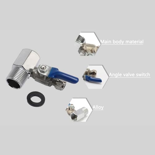 JIUWU RO Feed Water Adapter PT 1/2-Inch(3/4'') to 1/4-Inch Ball Valve Faucet Tap Feed Reverse Osmosis - Image 2