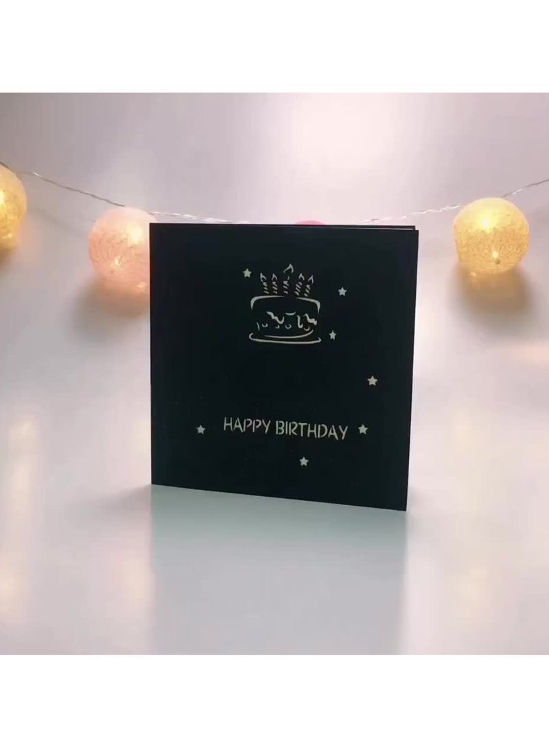 3D Birthday Card,Pop up Happy Birthday Cake Greeting Cards,Handmad Pop Out Cards with Envelope (Blue) - Image 4