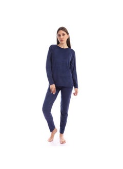 Soft Fleece Pyjama Set - Navy Blue