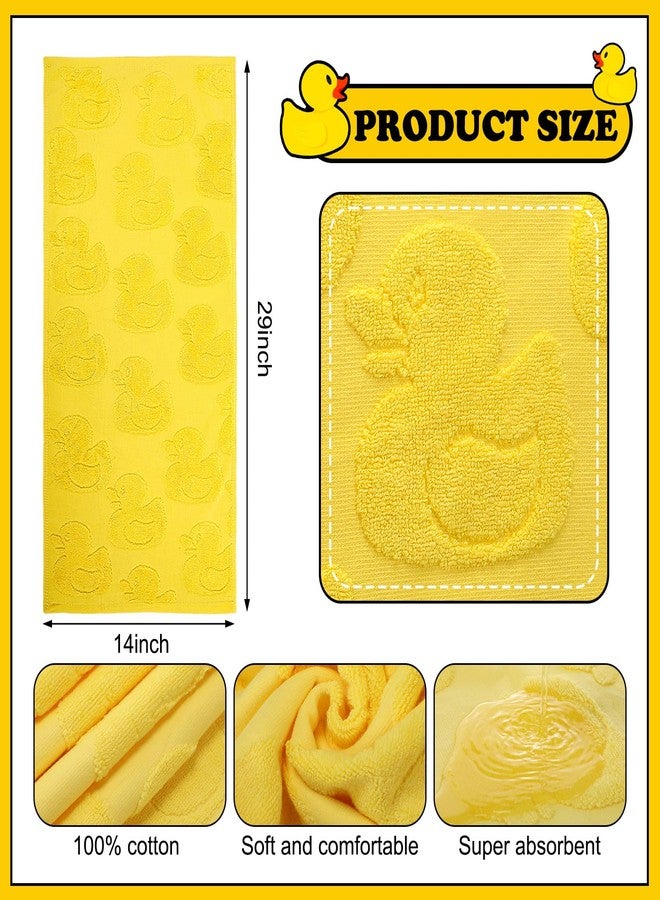 SmoothNovelty مناشف حمام ناعمة من SmoothNovelty، قطعتان من مناشف اليد المطاطية بتصميم بطة صفراء، مصنوعة من القطن بنسبة 100%، ماصة، مناسبة للحمام والمطبخ، مقاس 14 × 29 بوصة - Image 2
