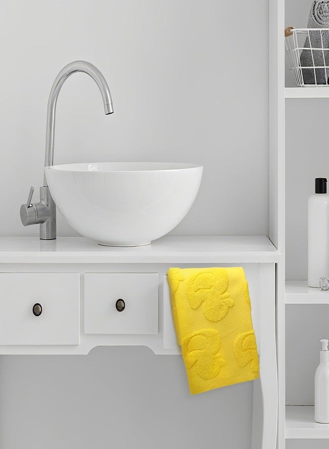 SmoothNovelty مناشف حمام ناعمة من SmoothNovelty، قطعتان من مناشف اليد المطاطية بتصميم بطة صفراء، مصنوعة من القطن بنسبة 100%، ماصة، مناسبة للحمام والمطبخ، مقاس 14 × 29 بوصة - Image 5