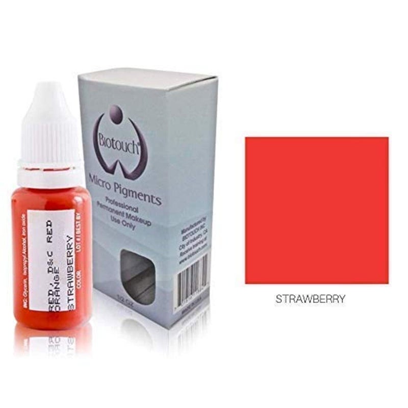 BIOTOUCH Micropigment STRAWBERRY Pigment Color Permanent Eyebrow Makeup Microblading Eyebrow Shading Micropigmentation Cosmetic Tattoo Ink Lip Eyeliner Ombre Feathering Hair Stroke LARGE Bottle 15ml - Image 2