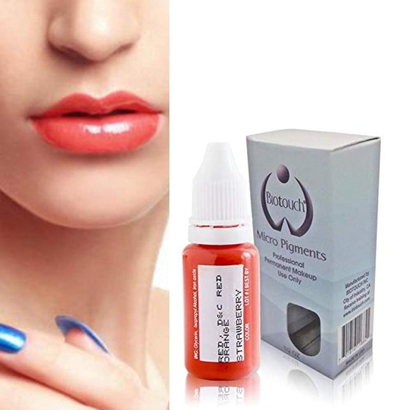 BIOTOUCH Micropigment STRAWBERRY Pigment Color Permanent Eyebrow Makeup Microblading Eyebrow Shading Micropigmentation Cosmetic Tattoo Ink Lip Eyeliner Ombre Feathering Hair Stroke LARGE Bottle 15ml - Image 4