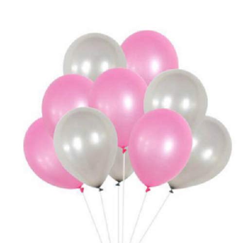 HK Balloons Decoration Balloons (Metallic Pink, Silver) - Pack of 50 - Image 3