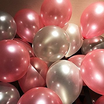 HK Balloons Decoration Balloons (Metallic Pink, Silver) - Pack of 50 - Image 2