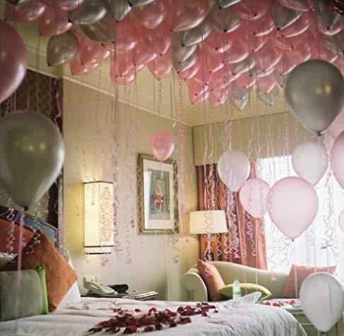 HK Balloons Decoration Balloons (Metallic Pink, Silver) - Pack of 50 - Image 5