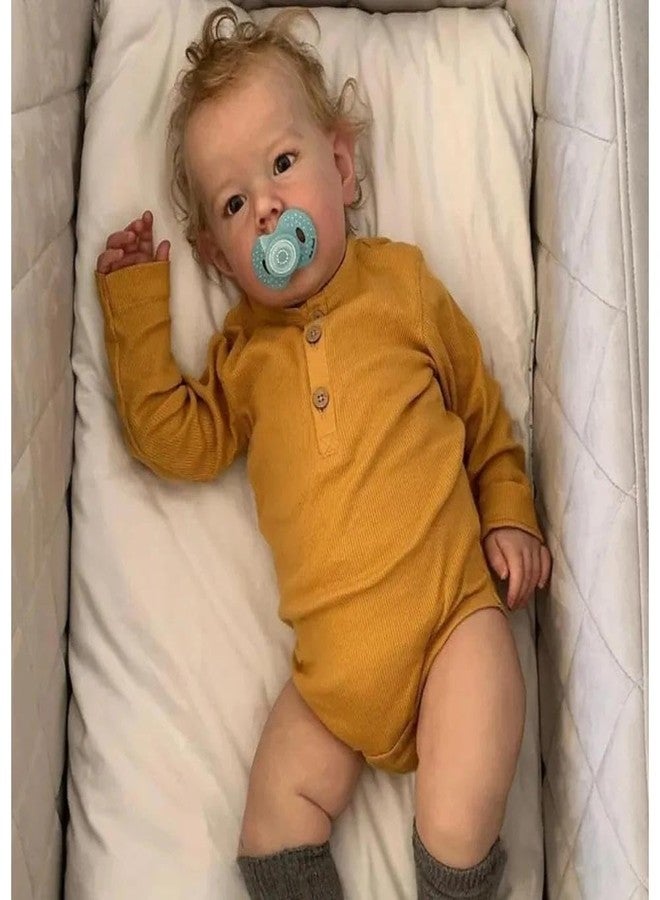 Zero Pam Lifelike Reborn Baby Dolls Boy 20 inch Realistic Baby Doll Soft Silicone Vinyl Full Body Real Looking Reborn Doll Eyes Open wiht Hair for Kids Aged 3+with Bottle & Pacifier (Classic) - Image 4