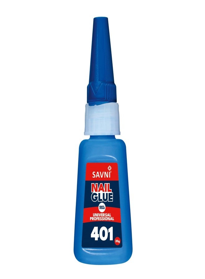 SAVNI Nail Glue 401 Super Strong False Rapid Fix Adhesive to Dry Nails Quickly Instant Nail Art 20g Each (Pack of 1) - Image 1