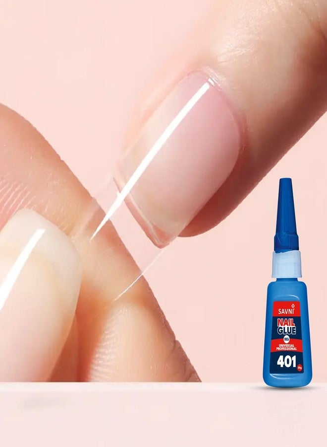SAVNI Nail Glue 401 Super Strong False Rapid Fix Adhesive to Dry Nails Quickly Instant Nail Art 20g Each (Pack of 1) - Image 4