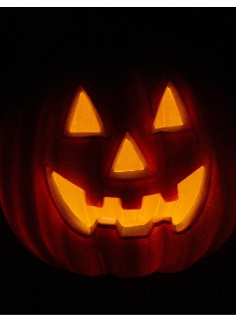 MAD TOYS Creepy 11.6-Inch Giant Light-Up Pumpkin Centrepiece Halloween Decoration with Red Light Bulb for Trick-or-Treat Props, Theme Party, Haunted House Decor - Image 4