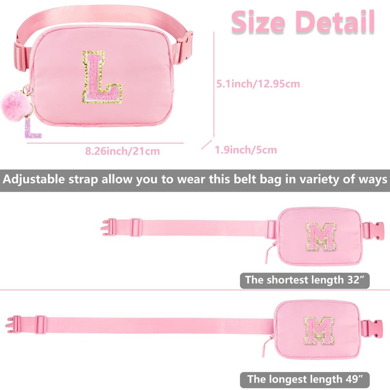Luchike Belt Bag for Girls Birthday Gifts - Girls Fanny Pack Crossbody Bag Gifts for Daughter Sister Friends Teen with Initia Keychain Necklace A - Image 4