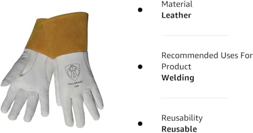 Tillman unisex adult Tig Welding Gloves R3SC34122981, White, X-Large Pack of 1 US - Image 3