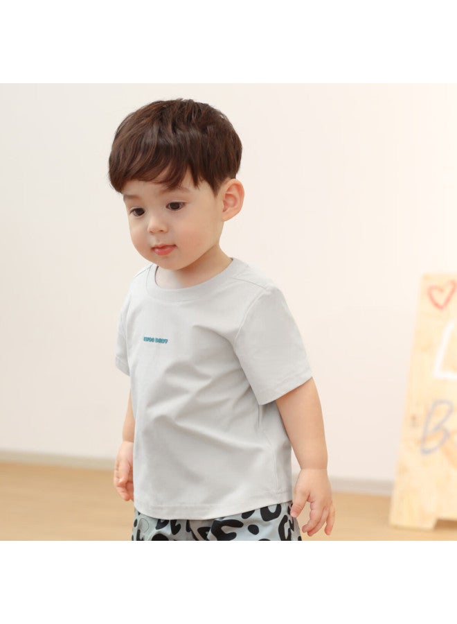 Luson Baby Boy Short Sleeve T-shirt, Solid Color Versatile, Summer New Style, Quick-dry Cool Feeling Infant Top - Image 2
