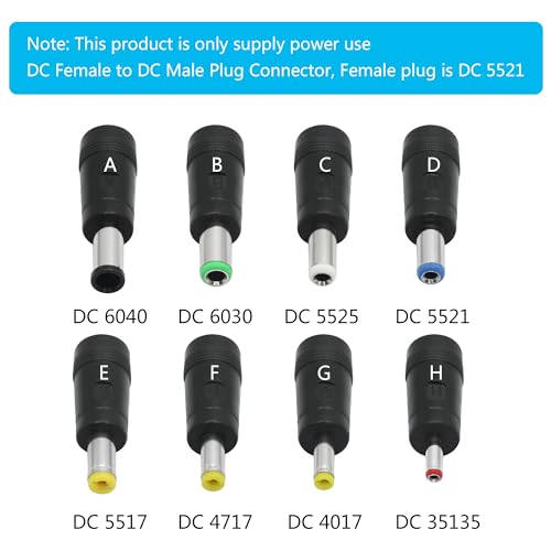 Maixbomr USB to DC 5.5 x 2.1mm Power Cord 1M/3FT, 5V USB 2.0 A Male to DC 5521 Male Plug Cable with 8 DC Connector( 6.0 x 4.0, 6.3 x 3.0, 5.5 x 2.5, 5.5 x 2.1, 5.5 x 1.7, 4.7 x1.7, 4.0 x 1.7, 3.5 x 1.35) - Image 3