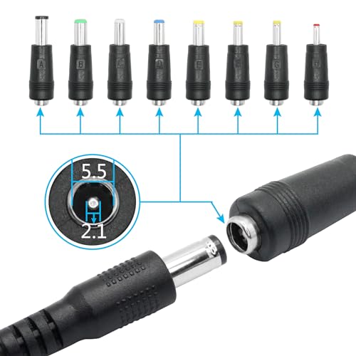 Maixbomr USB to DC 5.5 x 2.1mm Power Cord 1M/3FT, 5V USB 2.0 A Male to DC 5521 Male Plug Cable with 8 DC Connector( 6.0 x 4.0, 6.3 x 3.0, 5.5 x 2.5, 5.5 x 2.1, 5.5 x 1.7, 4.7 x1.7, 4.0 x 1.7, 3.5 x 1.35) - Image 5