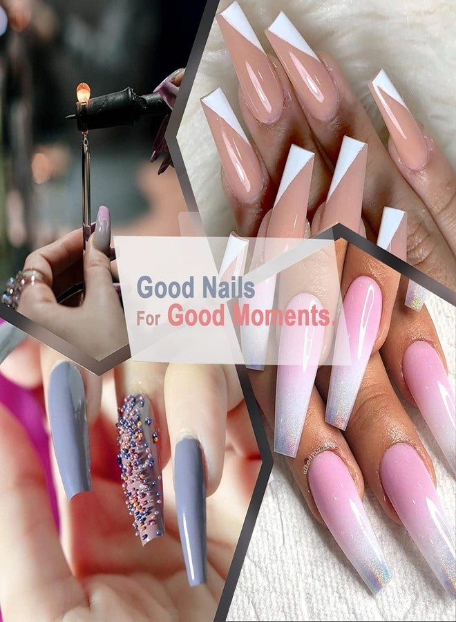 SYGA Transparent Almond Acrylic False Nails, 240pcs (Pack of 1) - Strong, Non Toxic, Full Well Tips - Image 4