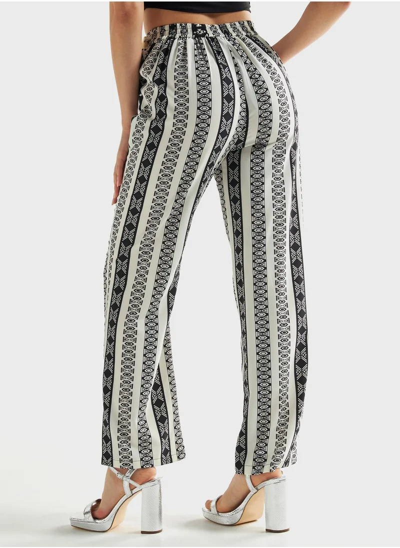 فاف Printed High Waist Pants