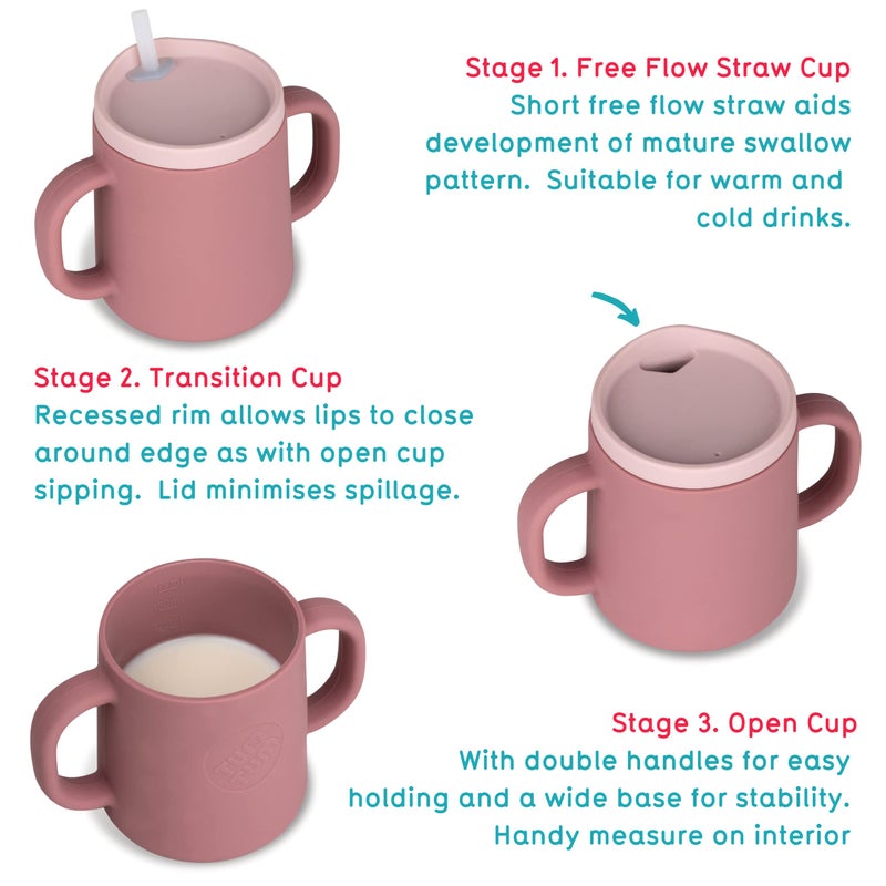 TUM TUM 3 way Baby Trainer Cup, Designed with Feeding Specialist, 180ml (Pink) - Image 2