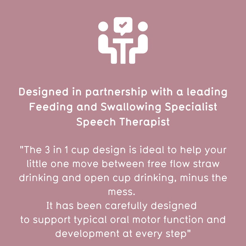 TUM TUM 3 way Baby Trainer Cup, Designed with Feeding Specialist, 180ml (Pink) - Image 4