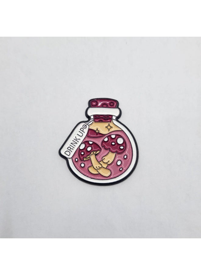 Kipfy Drink Up Mushroom Potion Bottle Metal Sticker for Car, Laptop, Water Bottle, Mobile Phone & Notebook | Self-Adhesive - Image 4