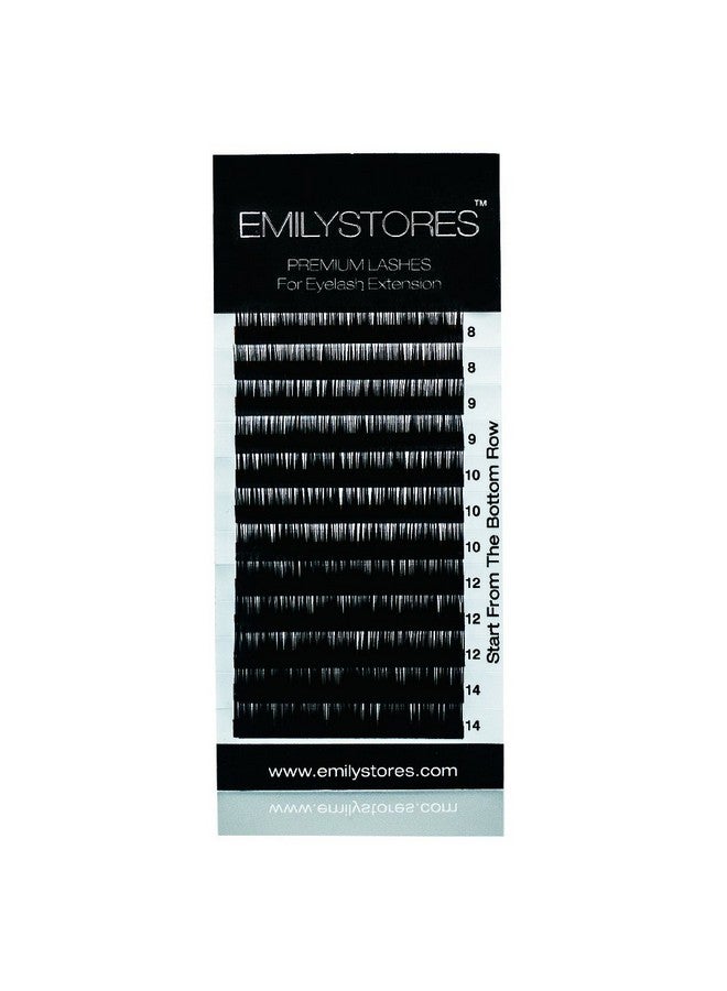 EMILYSTORES رموش صناعية من حرير المنك بسماكة 0.07 مم وطول 8 مم و14 مم على شكل J، مختلطة في صينية واحدة لتمديد الرموش - Image 2