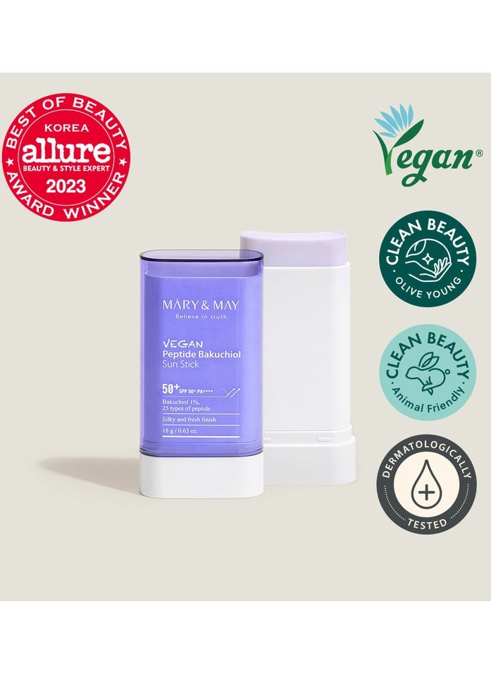 MARY & MAY [Mary&May] Vegan Peptide Bakuchiol Sun Stick SPF50+ PA++++  - Image 1