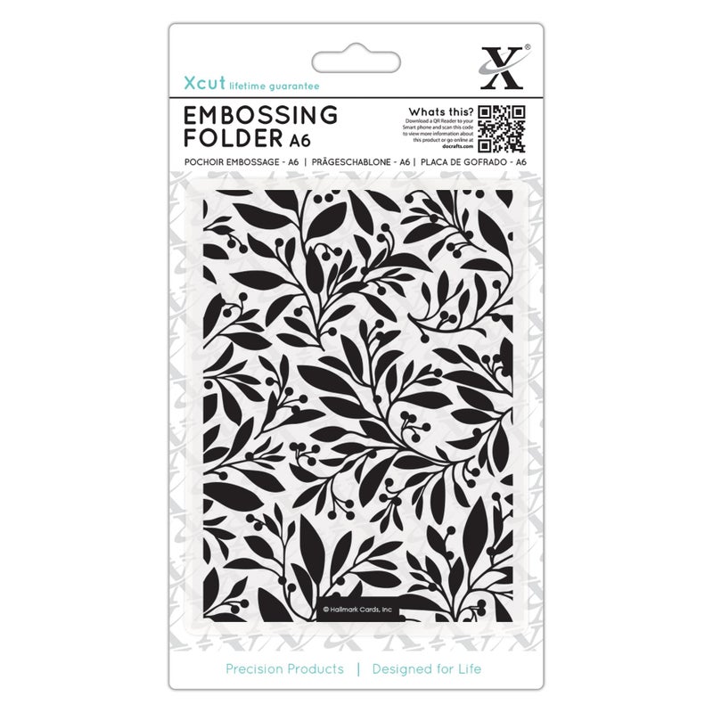Xcut Festive Florals Embossing Folder MultiColour One Size