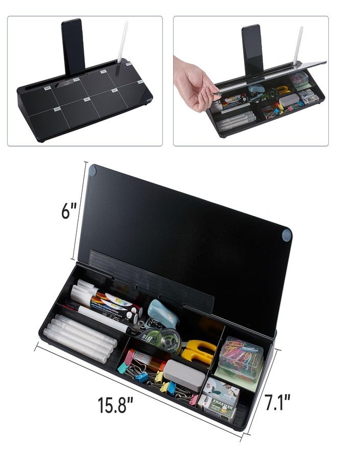 TSJ OFFICE Desktop Whiteboard Dry-Erase-Board - Computer Keyboard Stand White Board Surface Pad with Drawer, Desk Organizers with Accessories for Office, Home, School Supplies - Image 4