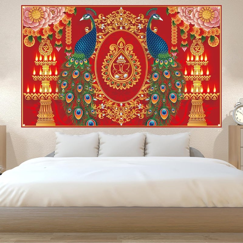 ARS Happy Diwali Backdrop for Home Diwali Banner Backdrop Festival of Lights Banner Deepavali Decorations Diwali Photo Booth Props Diwali Decorations - Image 3