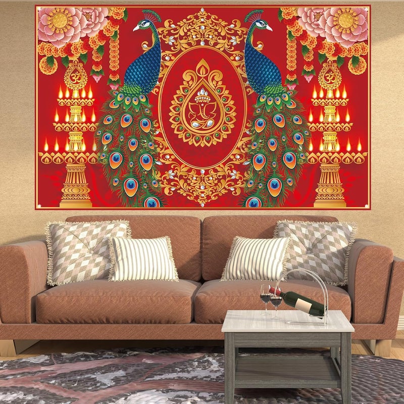 ARS Happy Diwali Backdrop for Home Diwali Banner Backdrop Festival of Lights Banner Deepavali Decorations Diwali Photo Booth Props Diwali Decorations - Image 2