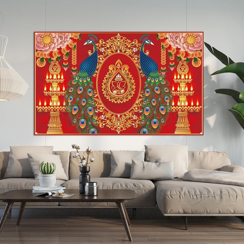 ARS Happy Diwali Backdrop for Home Diwali Banner Backdrop Festival of Lights Banner Deepavali Decorations Diwali Photo Booth Props Diwali Decorations - Image 1