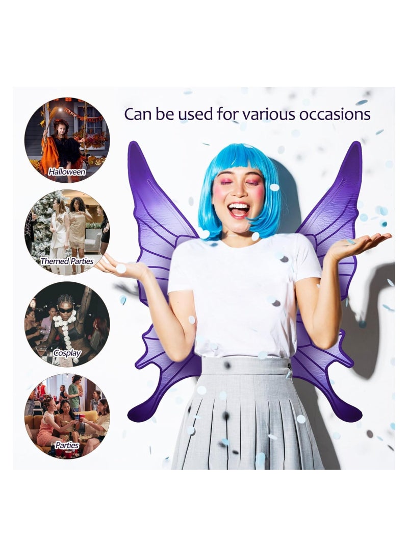 Zikra erfly Fairy Wings Purple Sparkle Princess erfly Wings Angel Wings Dress Up Girls erfly Costume Birthday Wedding Decoration For Women Girl - Image 2