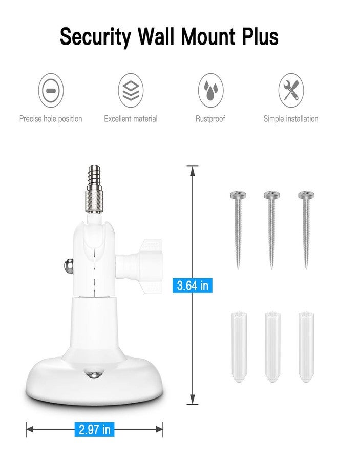 HOLACA Security Wall Mount Plus - Adjustable Indoor/Outdoor Compatible with Arlo Pro,Arlo Pro 2, Arlo Ultra,Arlo Go,Arlo HD and Other Compatible Models.(3-Pack) (White) - Image 5