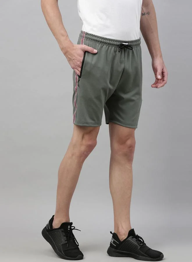 Bushirt Side Tape Zipped Pockets Shorts with Drawstring by Styli