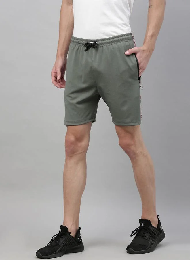 Bushirt Side Tape Zipped Pockets Shorts with Drawstring by Styli