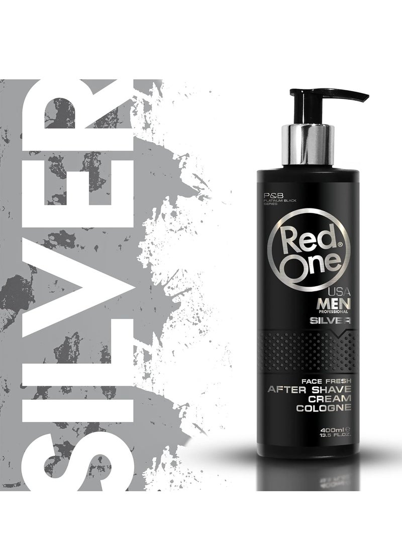 RedOne After Shave Cream Cologne Silver – 400ml – Soothing & Refreshing Post-Shave Care - Image 2