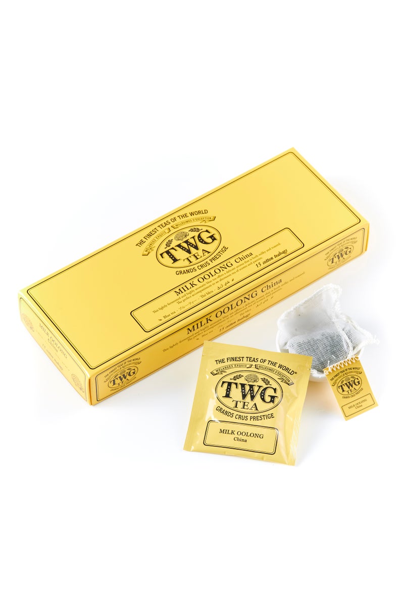 TWG Tea Milk Oolong | Oolong Tea | Milky & Toasted | 15 Hand Sewn Cotton Teabags | Gift Set - Image 1
