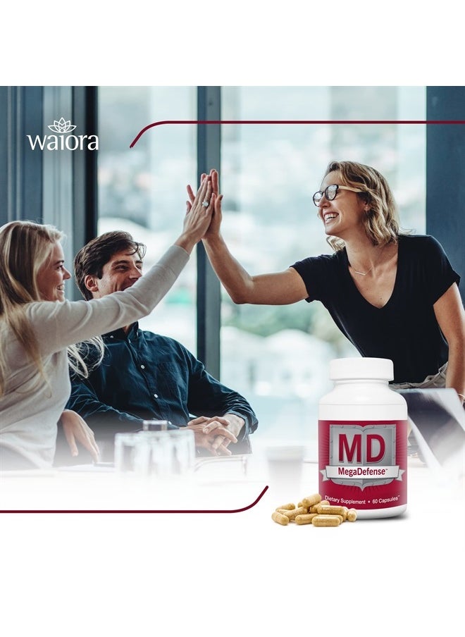 MegaDefense Mushroom Supplement - Mushroom Capsules for Daily Wellness, 6 Mushrooms Supplement: Reishi Mushroom, Turkey Tail, Cordyceps, Maitake, Agaricus & Shiitake, Non-GMO (60 Veggie Caps)…
