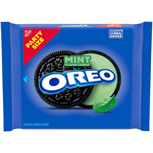 OREO Mint Creme Chocolate Sandwich Cookies, Party Size, 24.95 oz - Image 1