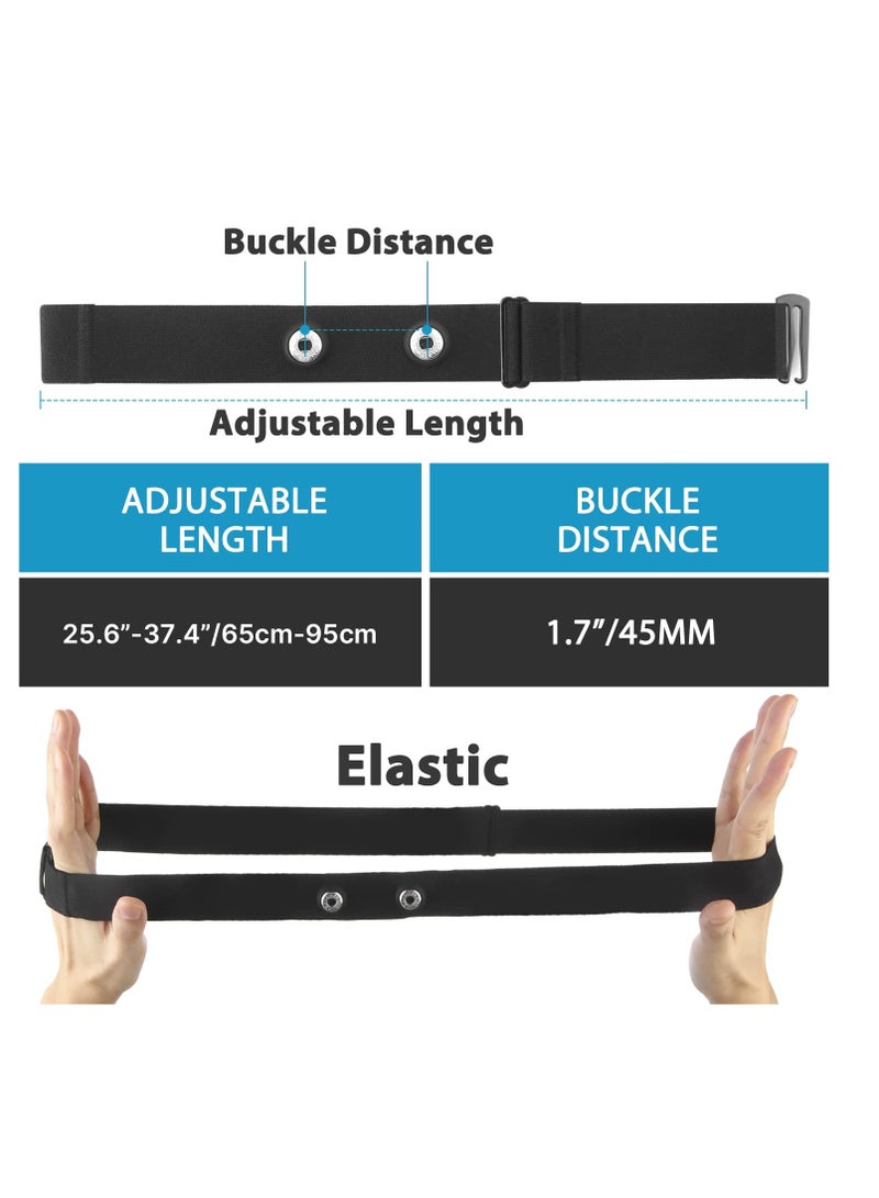 Heart Rate Monitor Replacement Chest Strap, Adjustable HRM Soft Replacement Chest Strap Compatible with LIVLOV Wahoo Polar Garmin Powrlabs Moofit Fitcent CooSpo Heart Rate Sensor - Image 2