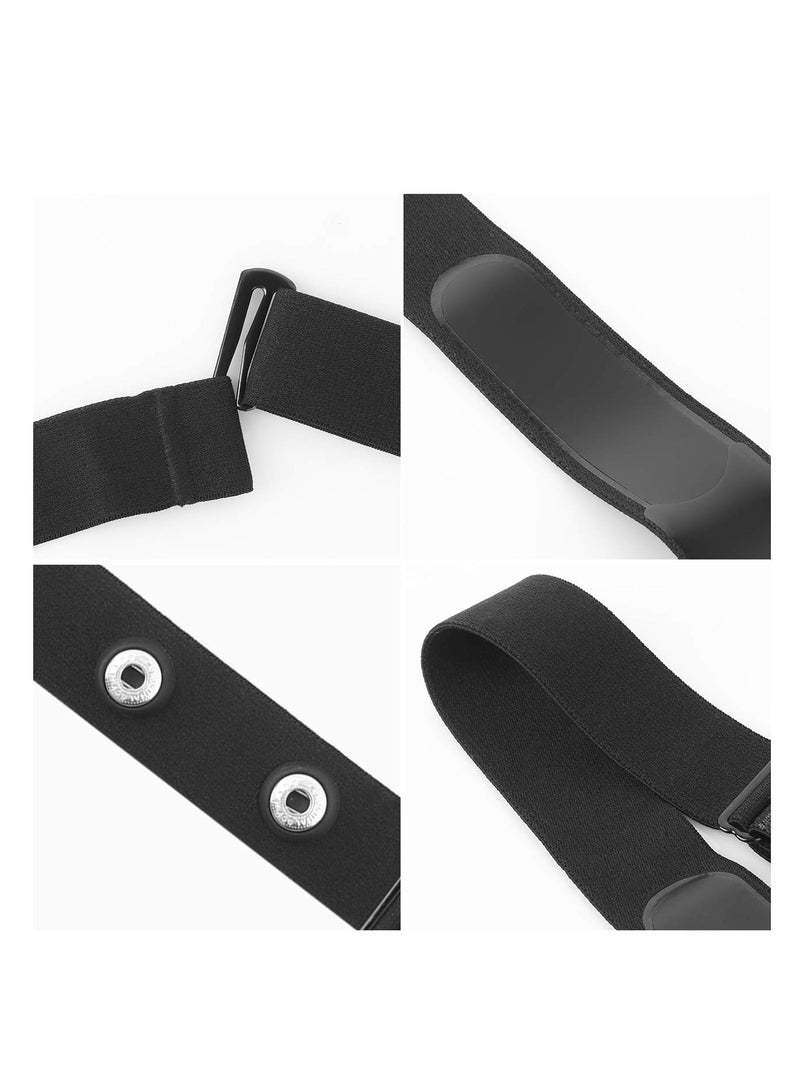 Heart Rate Monitor Replacement Chest Strap, Adjustable HRM Soft Replacement Chest Strap Compatible with LIVLOV Wahoo Polar Garmin Powrlabs Moofit Fitcent CooSpo Heart Rate Sensor - Image 3